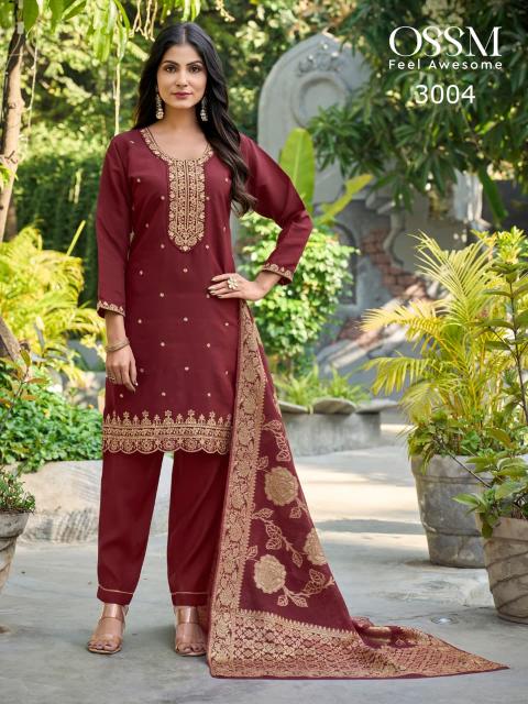 Ossm Mannat Vol 3 0.2 catalog Modal Foil Print Kurti Pant