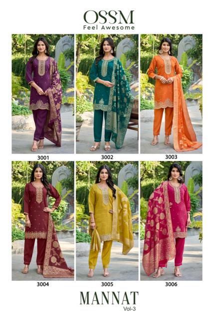 Ossm Mannat Vol 3 0.2 catalog Modal Foil Print Kurti Pant