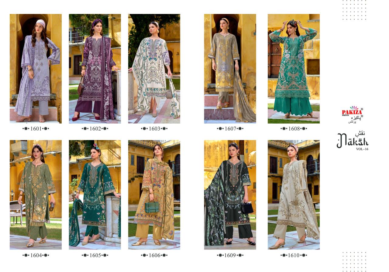 Pakiza Naksh Vol 16 catalog buy pakistani suits wholesale