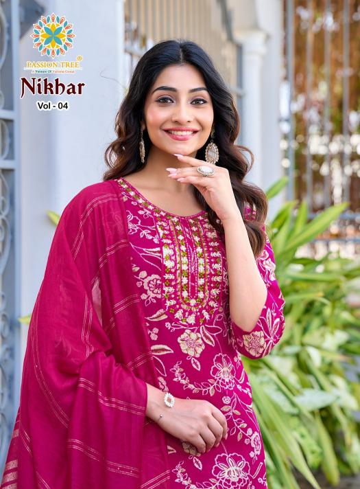 Passion Tree Nikhaar Vol 4 Catalog kurtis wholesale market in ernakulam