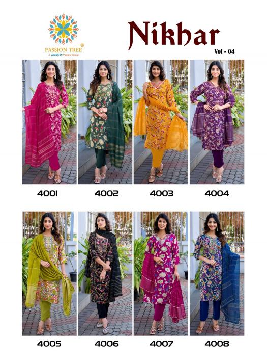 Passion Tree Nikhaar Vol 4 Catalog kurtis wholesale market in ernakulam