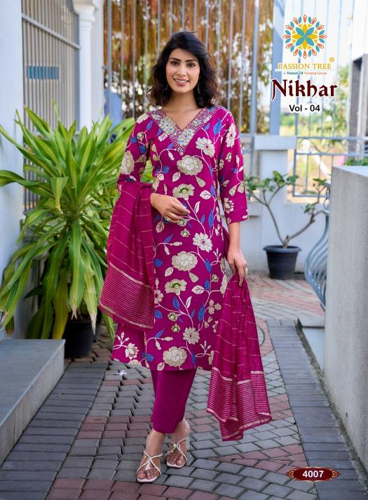 Passion Tree Nikhaar Vol 4 Catalog kurtis wholesale market in ernakulam