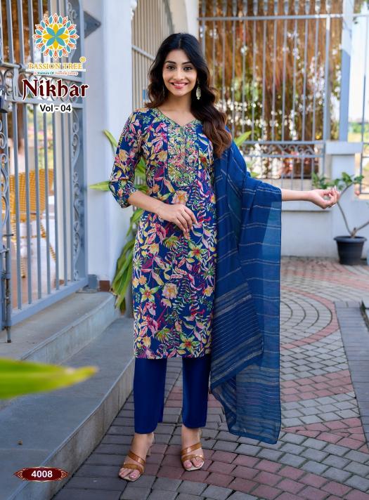 Passion Tree Nikhaar Vol 4 Catalog kurtis wholesale market in ernakulam