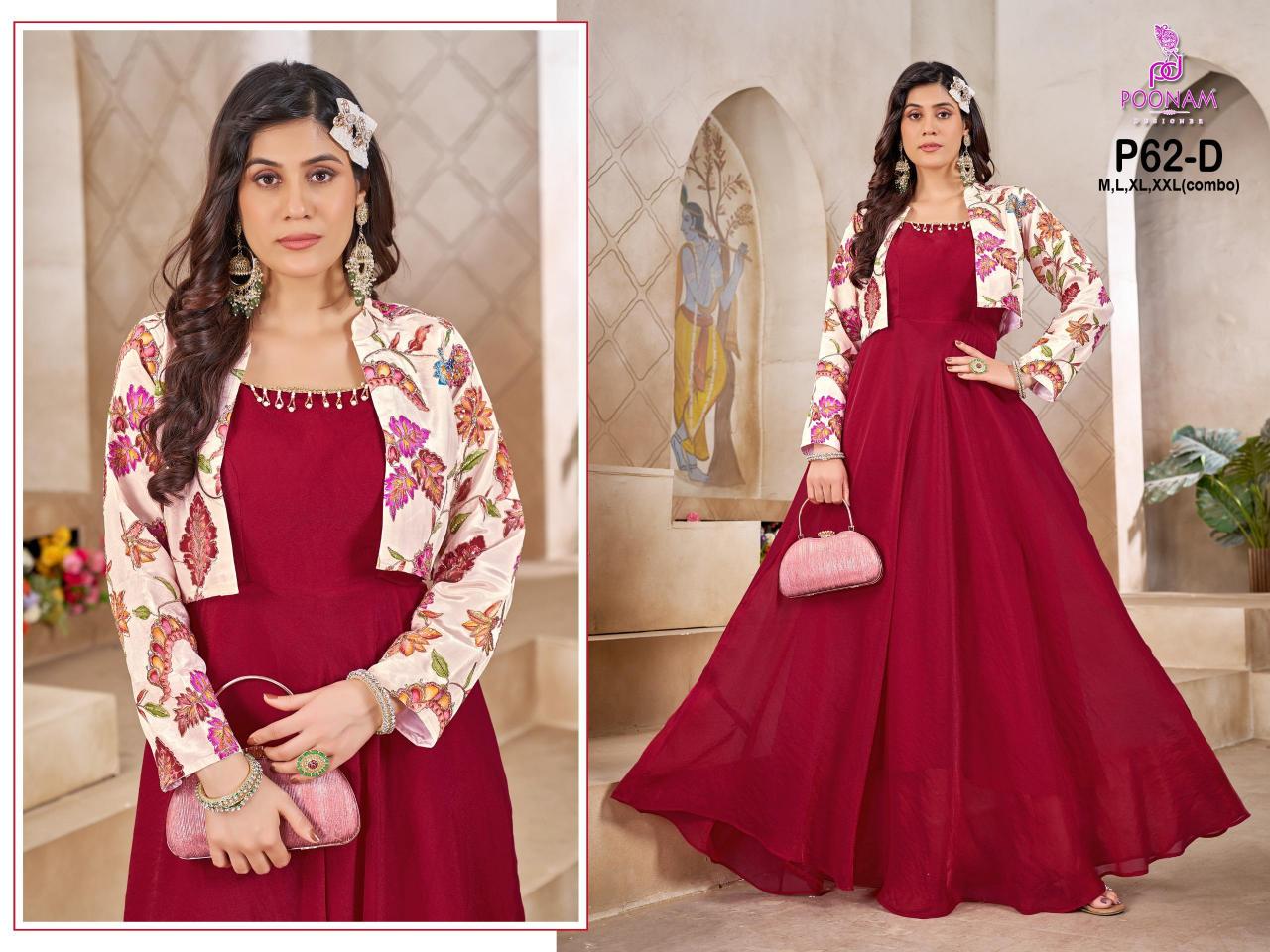 Poonam P62 catalog wholesale long kurti