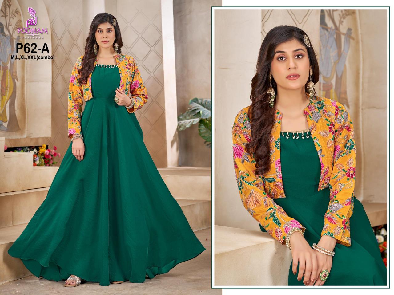 Poonam P62 catalog wholesale long kurti