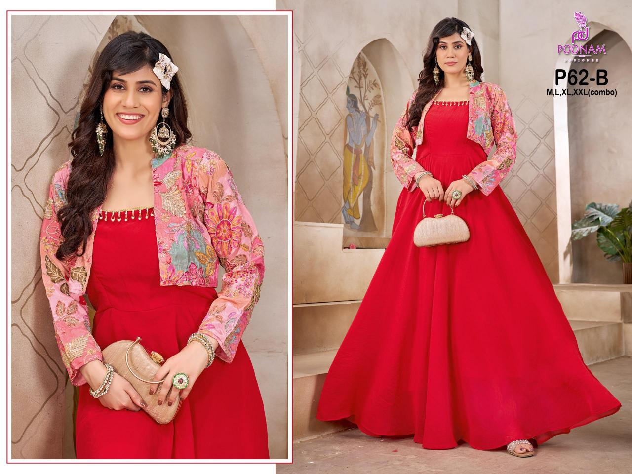 Poonam P62 catalog wholesale long kurti