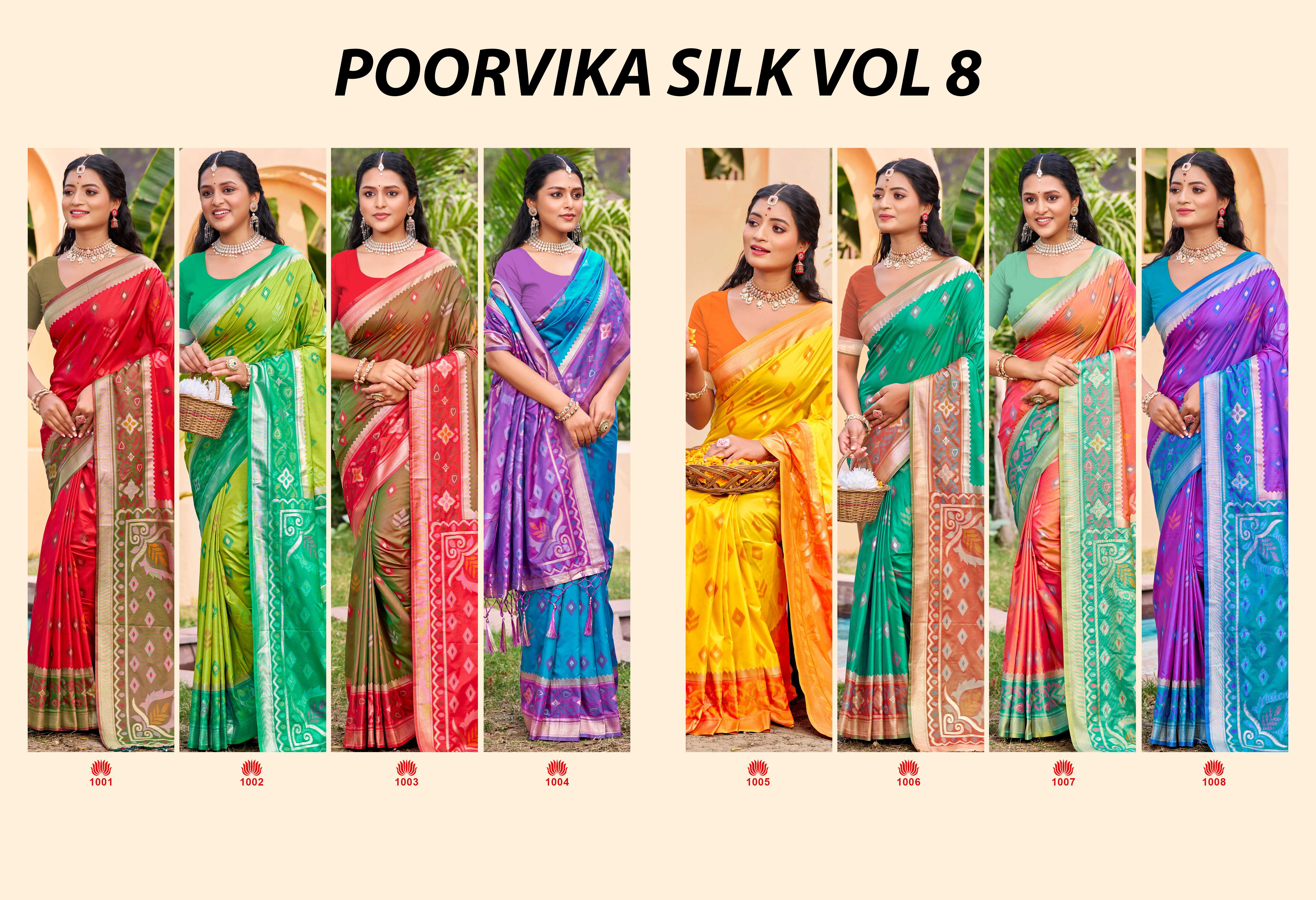 POORVIKA SILK VOL 8 by Astita fancy designer Pochampalli Soft Silk fabric saree wholesale with Fancy latkan