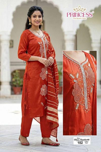 Princess Glass Hand Work catalog roman kurtis 