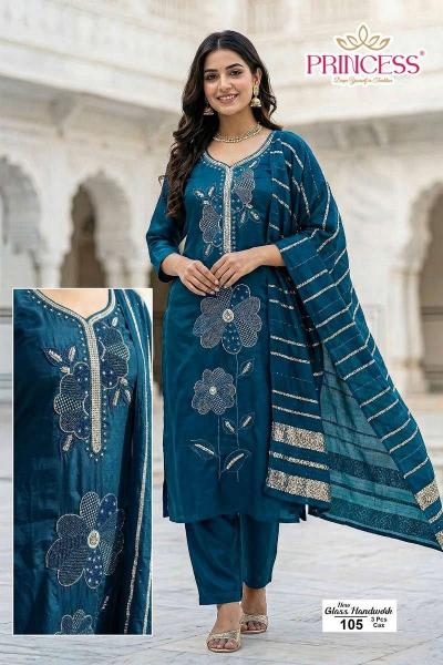 Princess Glass Hand Work catalog roman kurtis 