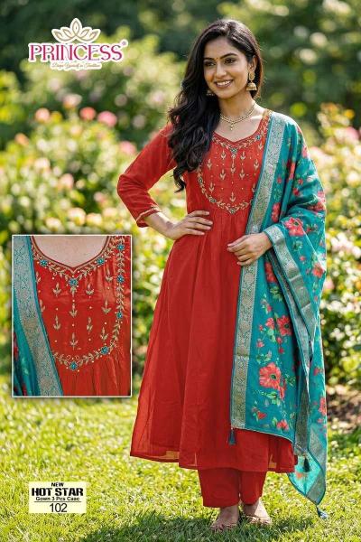 Princess New hot star catalog mal chanderi kurtis 