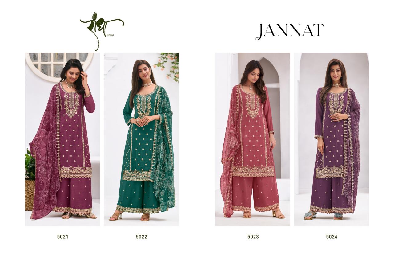 Radha Trendz Jannat catalog Embroidery Work Salwar Kameez