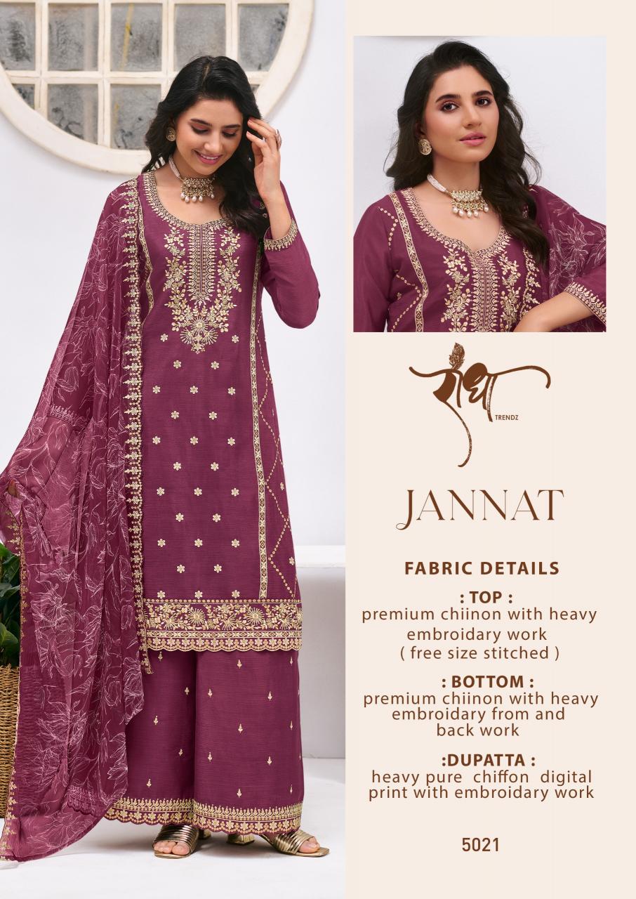 Radha Trendz Jannat catalog Embroidery Work Salwar Kameez