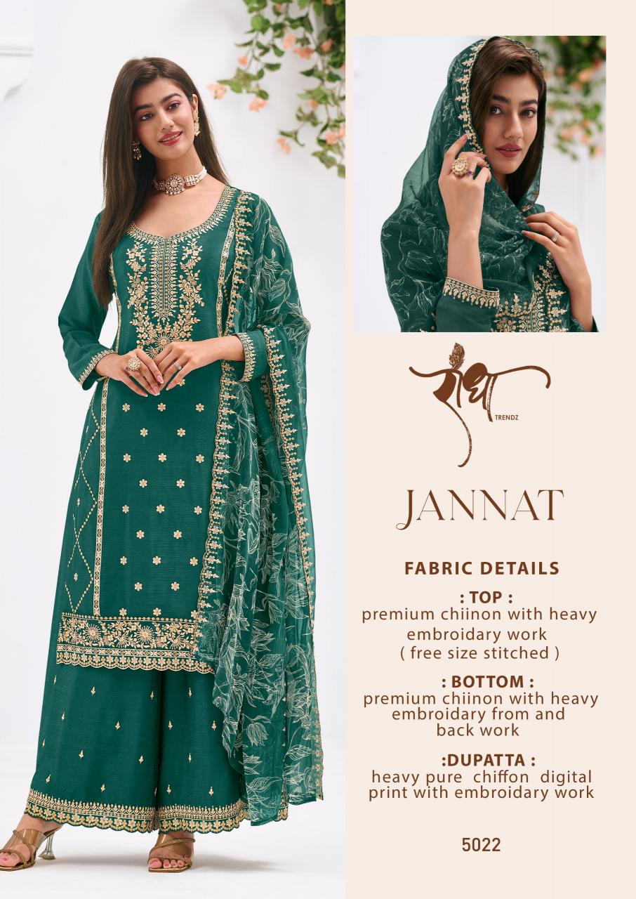 Radha Trendz Jannat catalog Embroidery Work Salwar Kameez