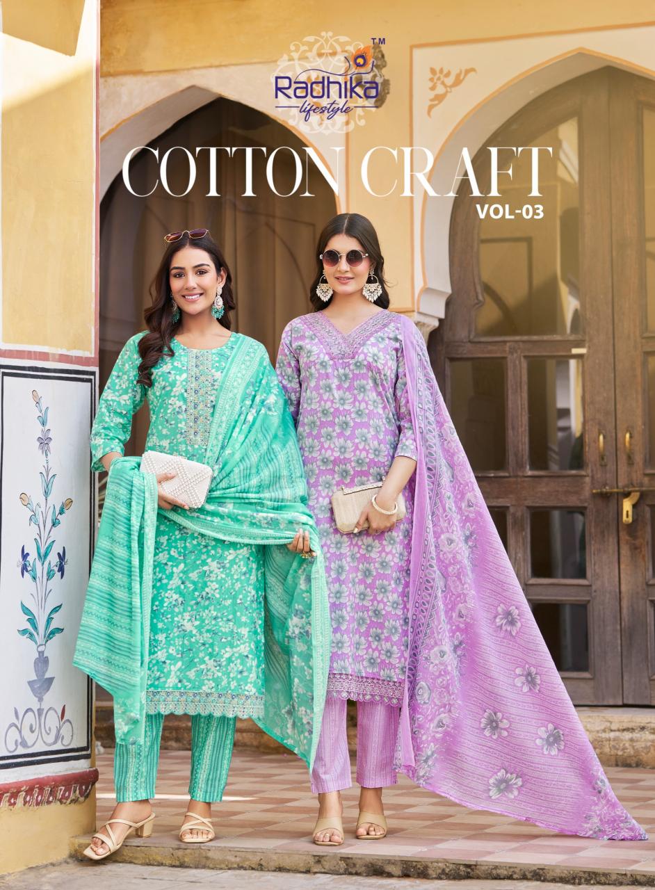 Radhika Lifestyle Cotton Craft Vol 3 catalog wholesale branded kurtis in mumbai