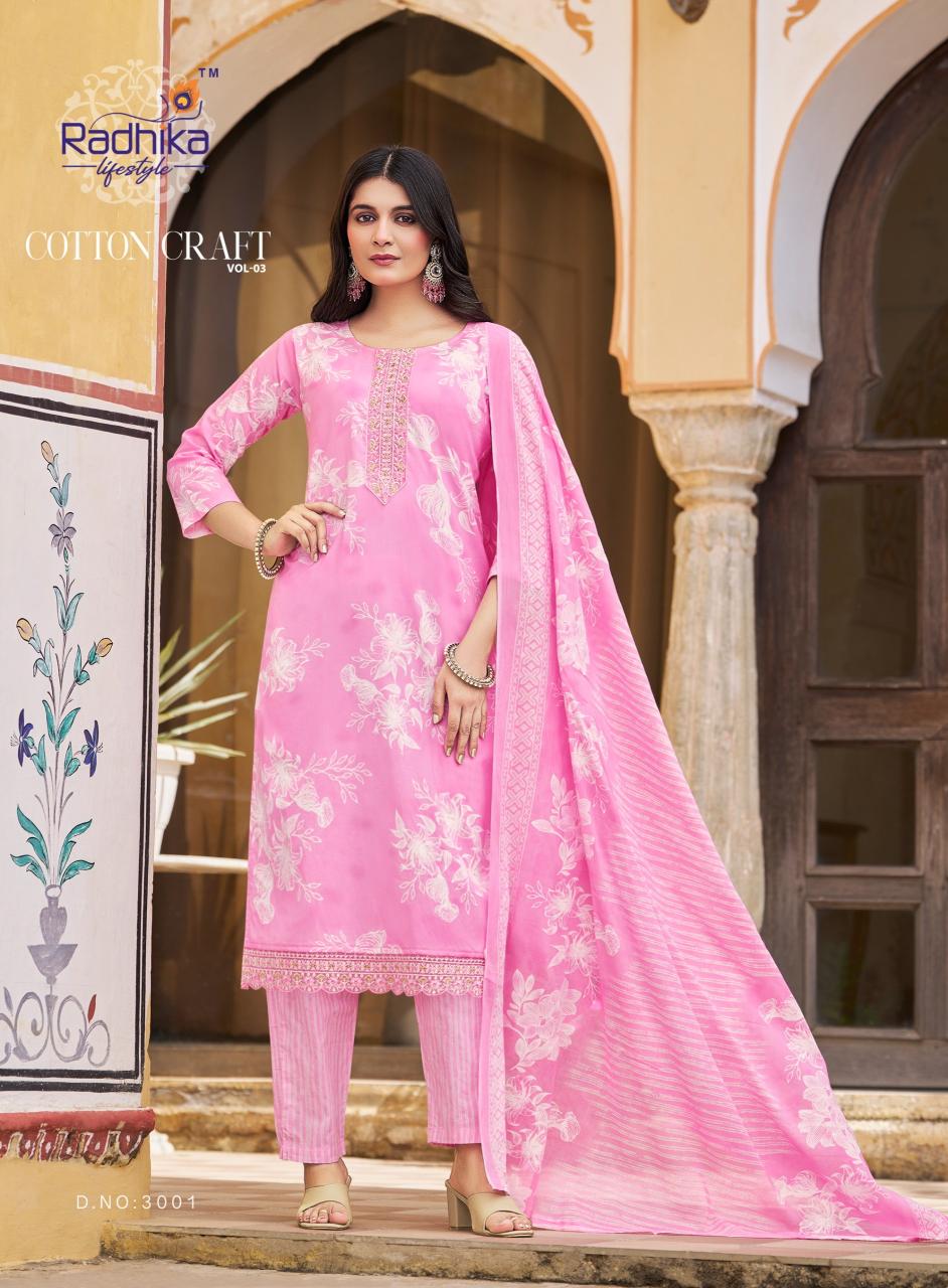 Radhika Lifestyle Cotton Craft Vol 3 catalog wholesale branded kurtis in mumbai