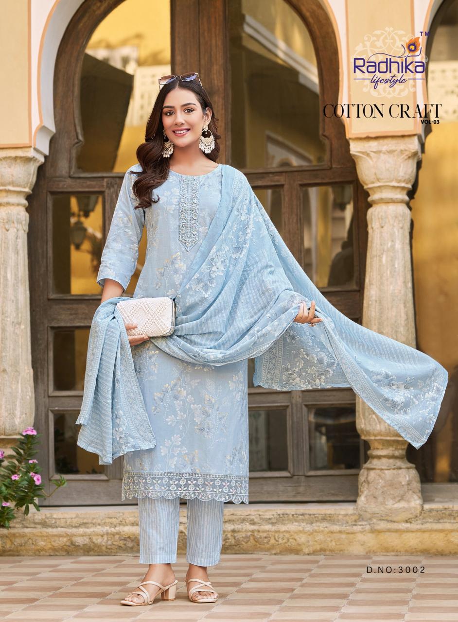Radhika Lifestyle Cotton Craft Vol 3 catalog wholesale branded kurtis in mumbai