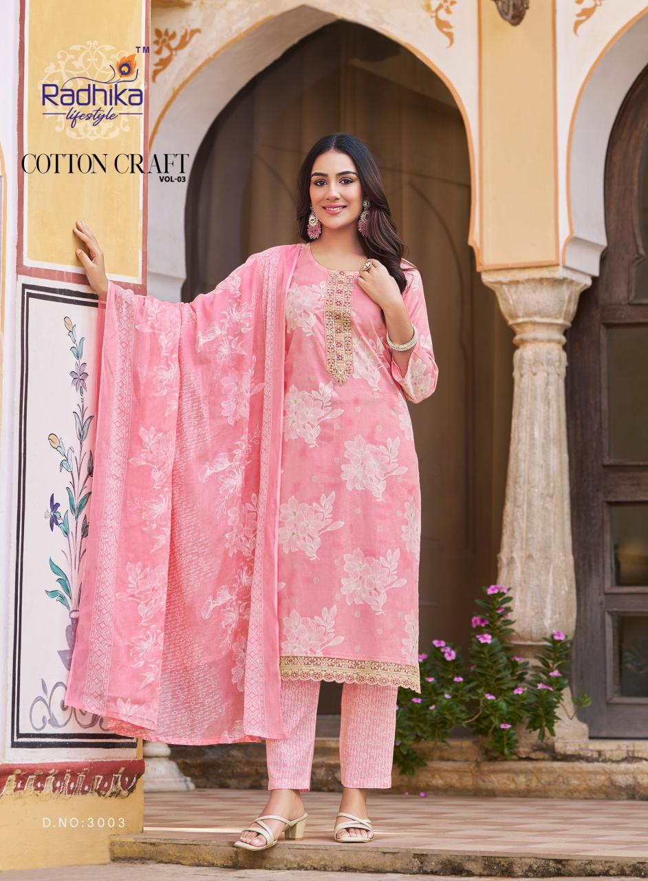 Radhika Lifestyle Cotton Craft Vol 3 catalog wholesale branded kurtis in mumbai