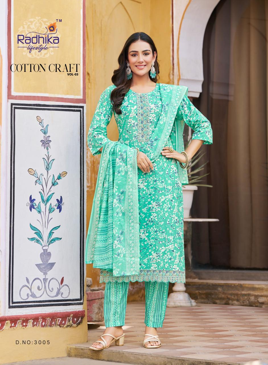 Radhika Lifestyle Cotton Craft Vol 3 catalog wholesale branded kurtis in mumbai