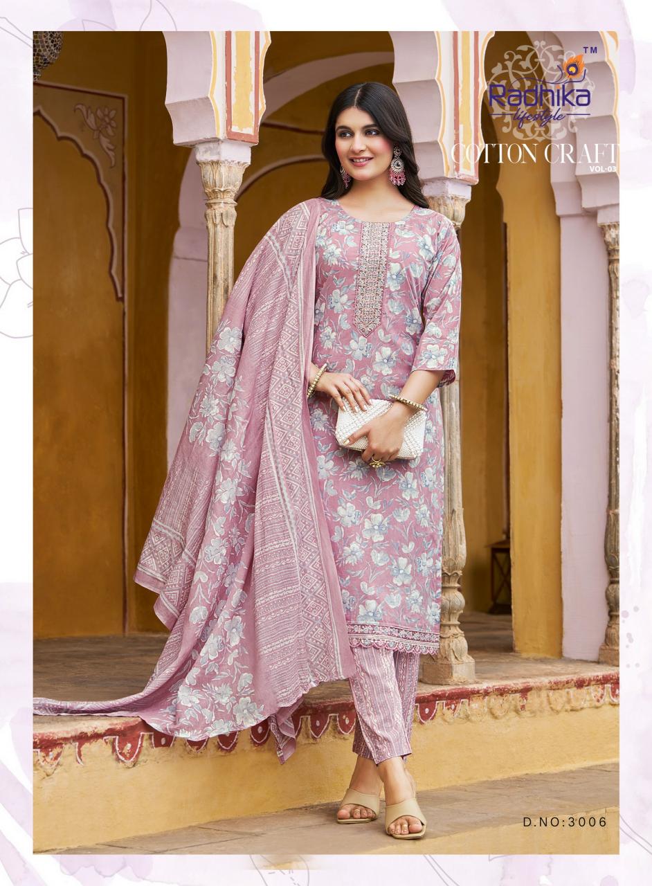 Radhika Lifestyle Cotton Craft Vol 3 catalog wholesale branded kurtis in mumbai