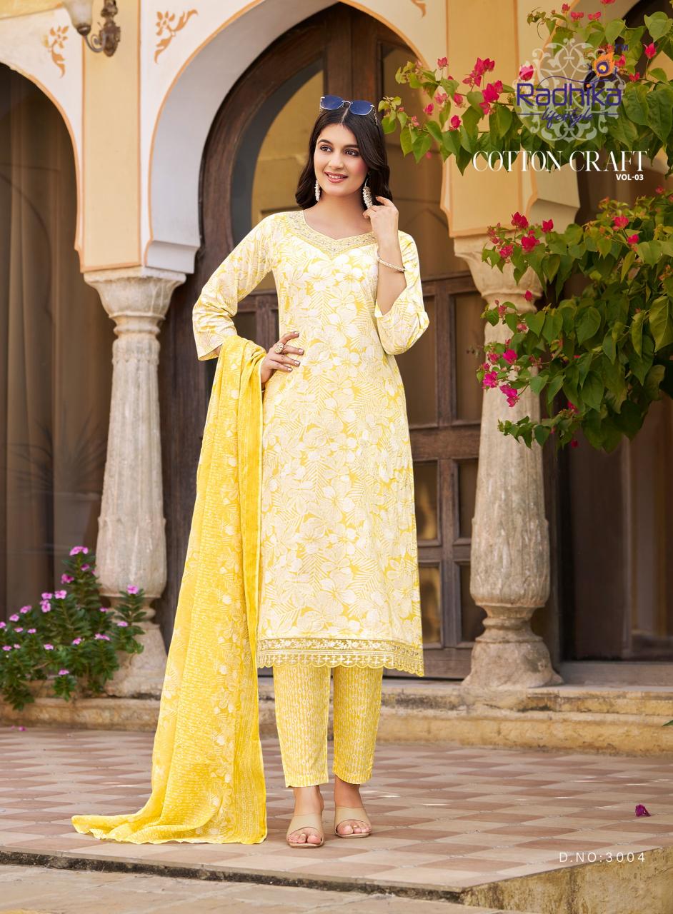 Radhika Lifestyle Cotton Craft Vol 3 catalog wholesale branded kurtis in mumbai