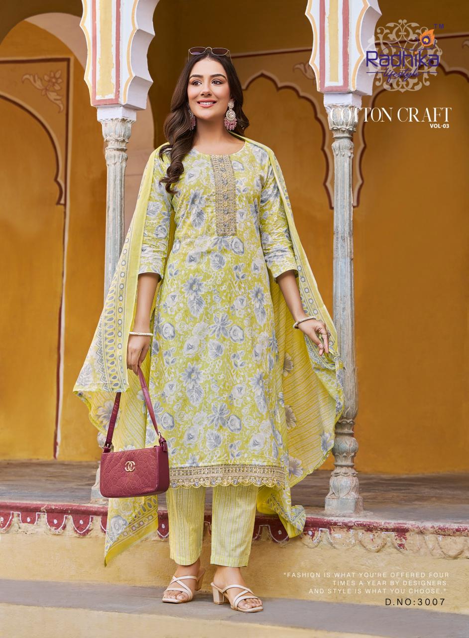 Radhika Lifestyle Cotton Craft Vol 3 catalog wholesale branded kurtis in mumbai
