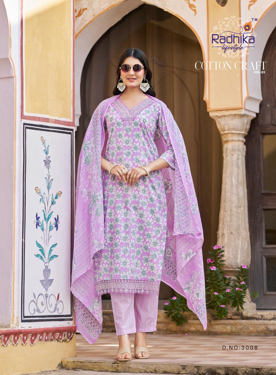 Radhika Lifestyle Cotton Craft Vol 3 catalog wholesale branded kurtis in mumbai