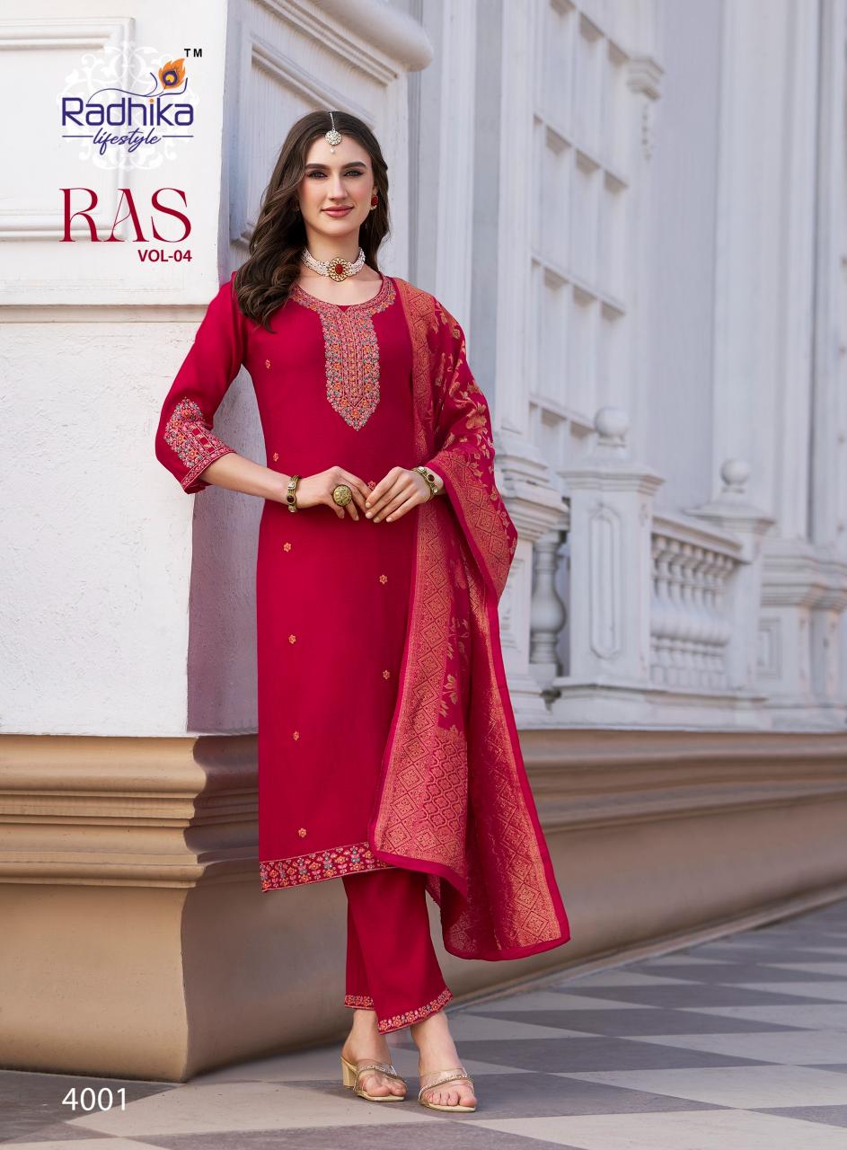 Radhika Lifestyle Raas vol 4 catalog silk kurtis wholesale