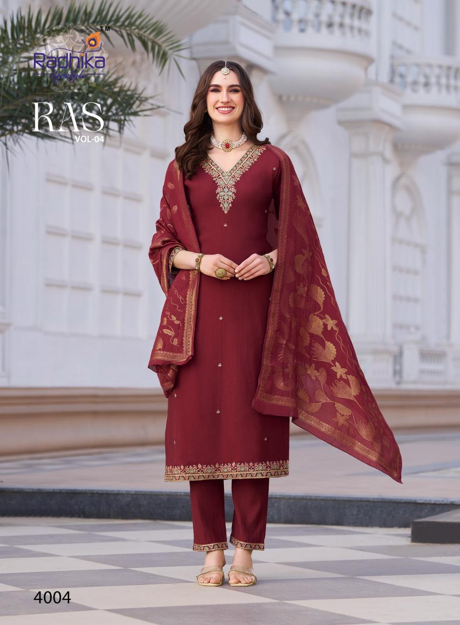 Radhika Lifestyle Raas vol 4 catalog silk kurtis wholesale