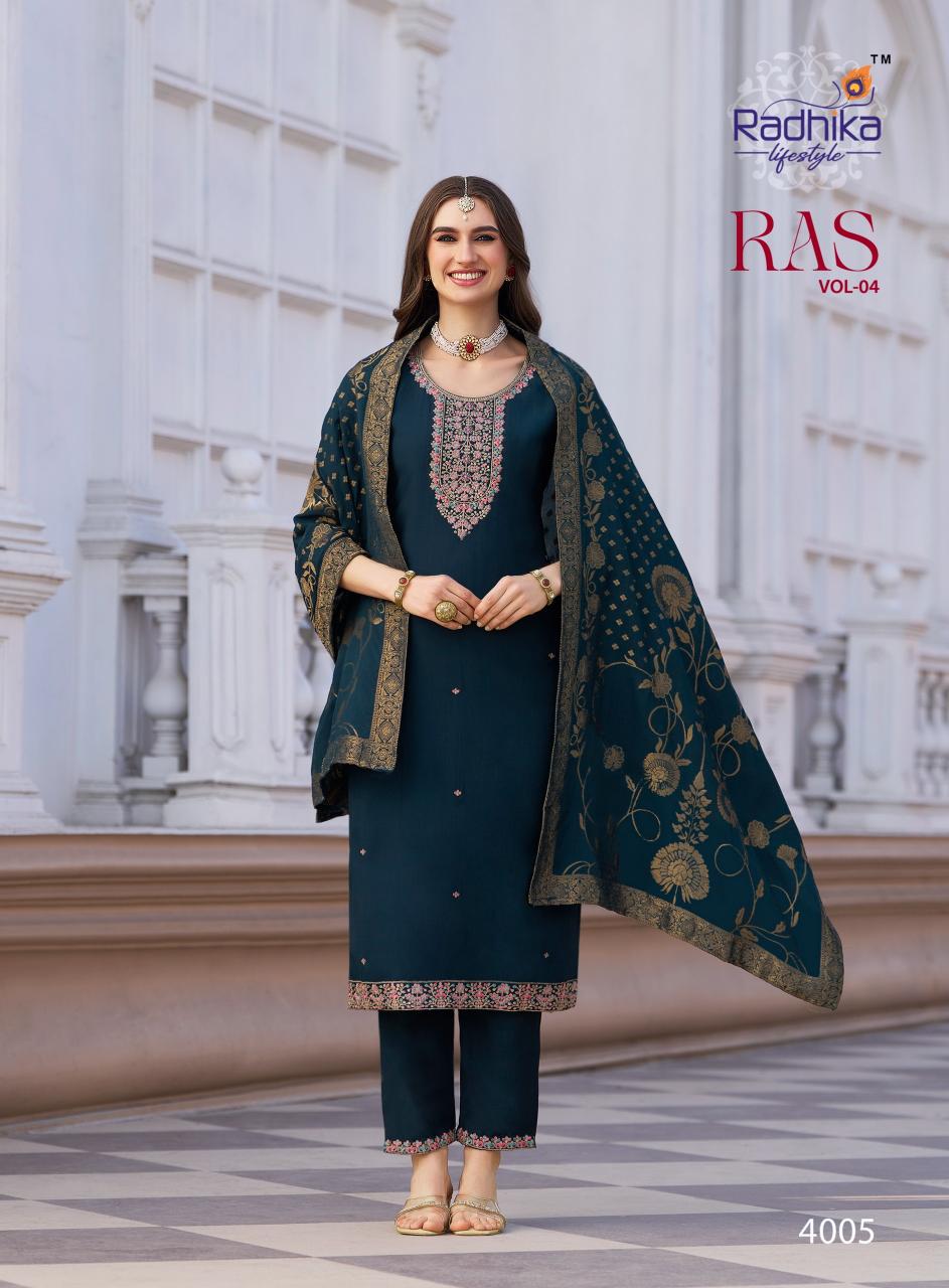 Radhika Lifestyle Raas vol 4 catalog silk kurtis wholesale