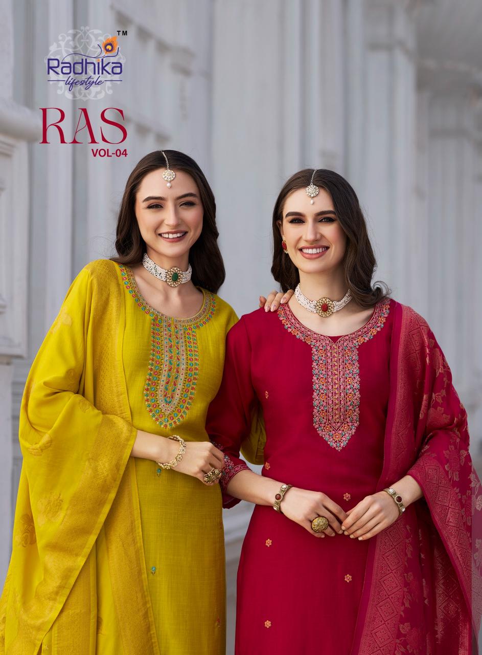 Radhika Lifestyle Raas vol 4 catalog silk kurtis wholesale