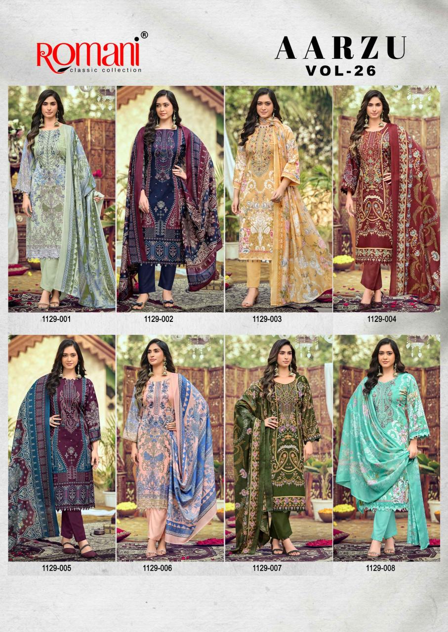 Romani Aarzu Vol 26 Catalog wholesale designer dress materials online india