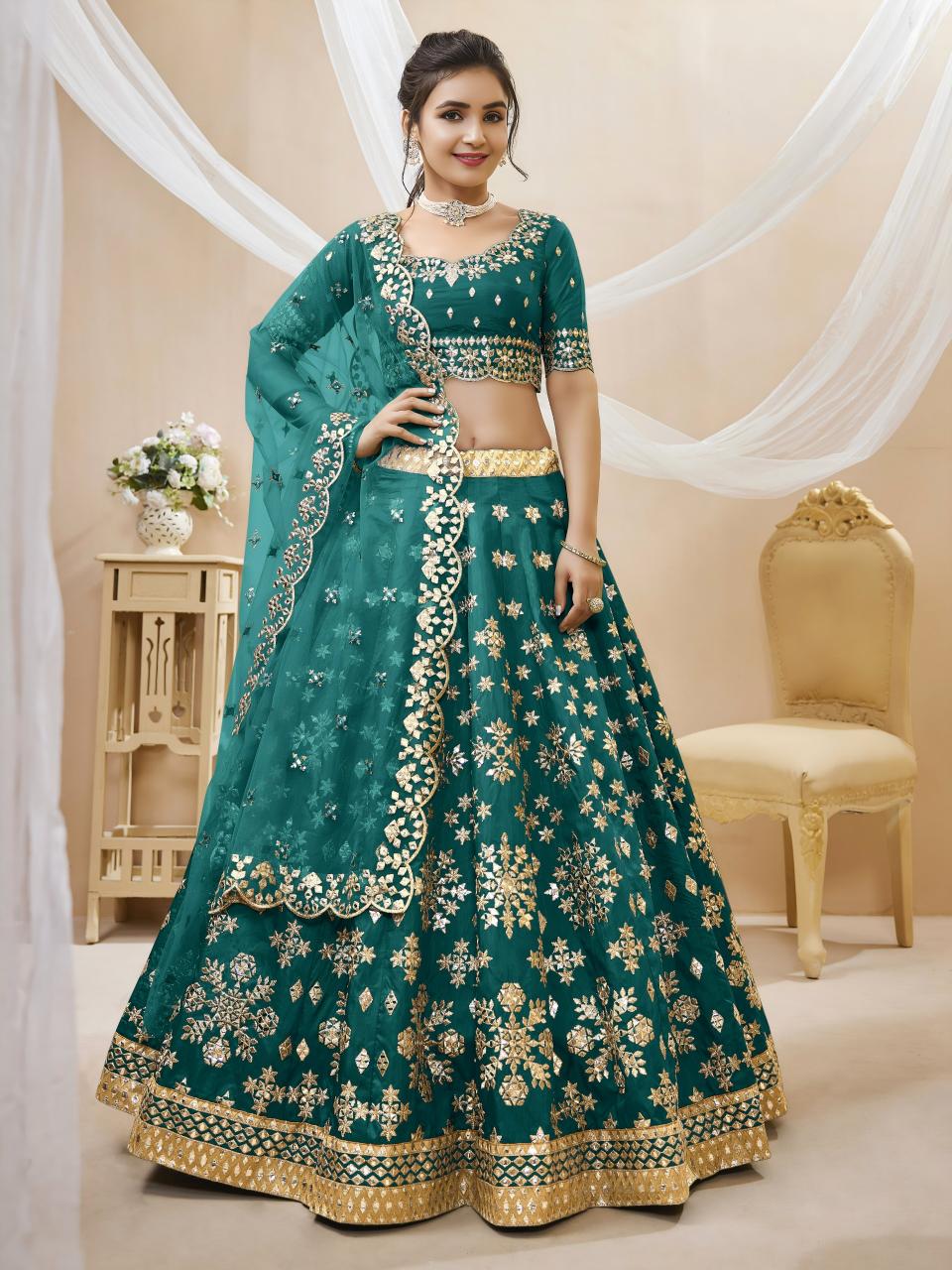 Sabella 501 Green catalog bridal lehengas online india