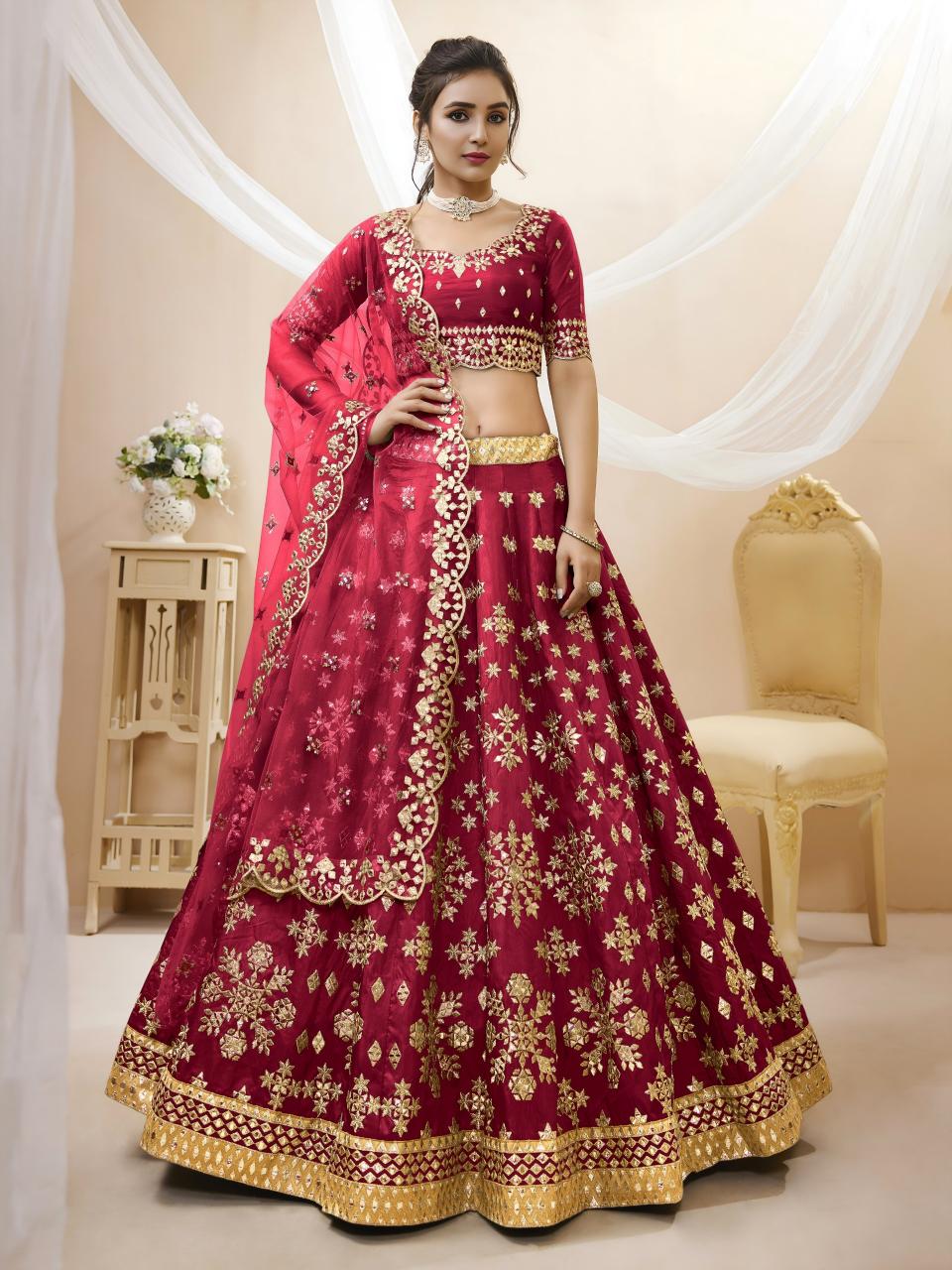 Sabella 502 Red catalog designer lehenga in india