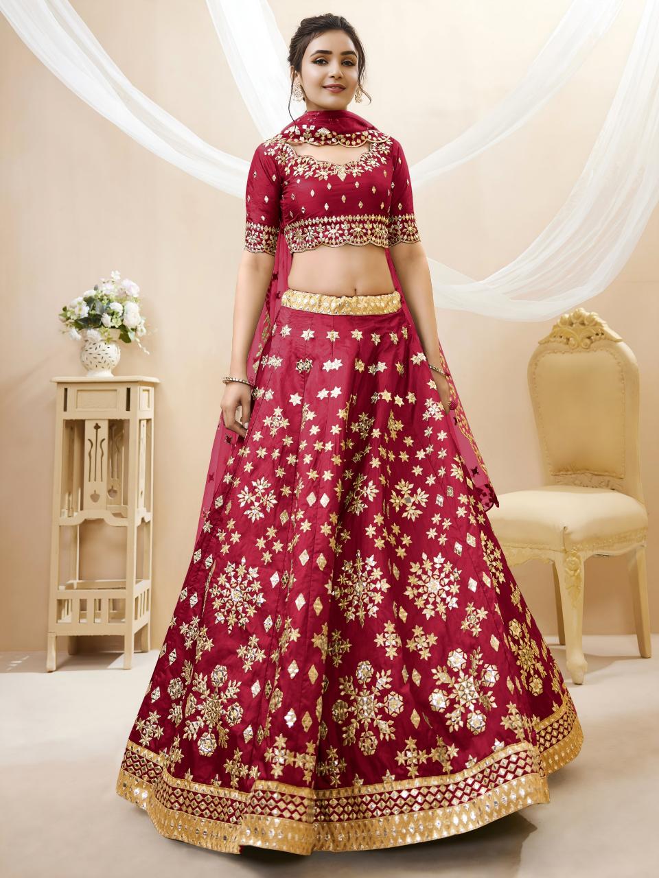 Sabella 502 Red catalog designer lehenga in india