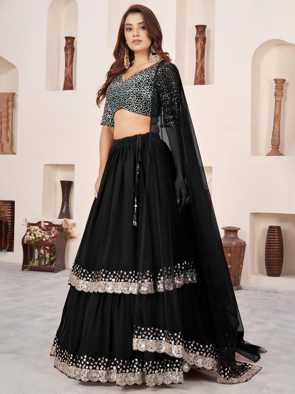 Sabella 5066 Black catalog simple lehenga online shopping with price in india