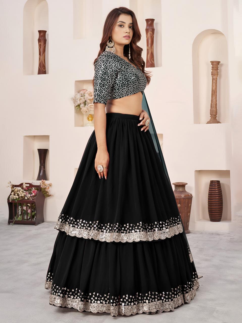 Sabella 5066 Black catalog simple lehenga online shopping with price in india