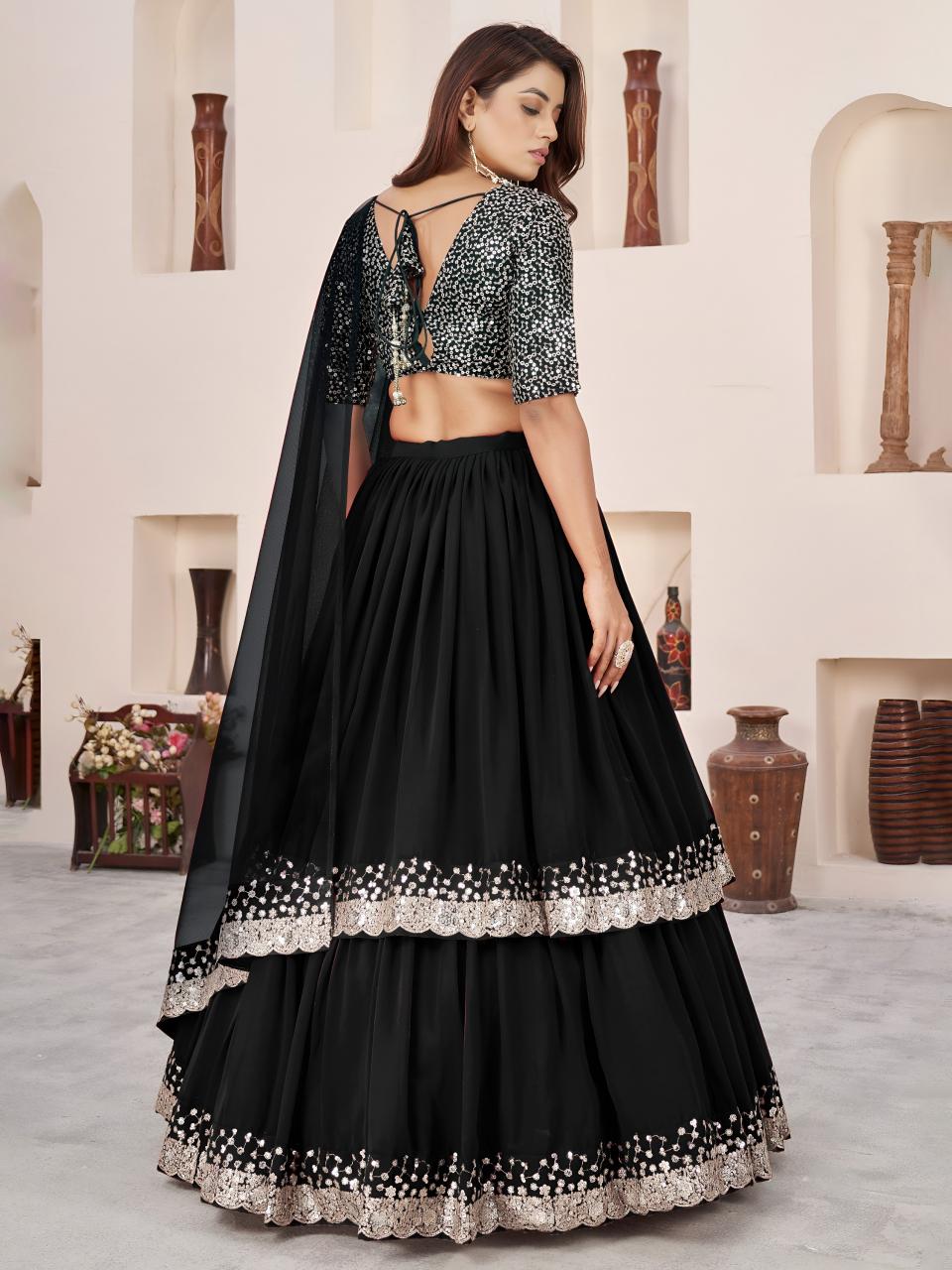 Sabella 5066 Black catalog simple lehenga online shopping with price in india