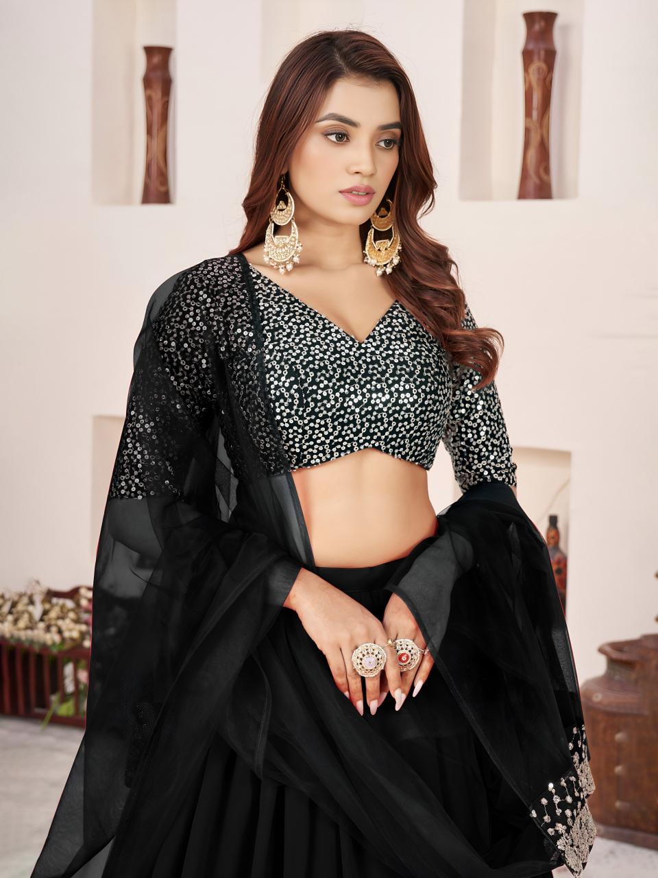 Sabella 5066 Black catalog simple lehenga online shopping with price in india