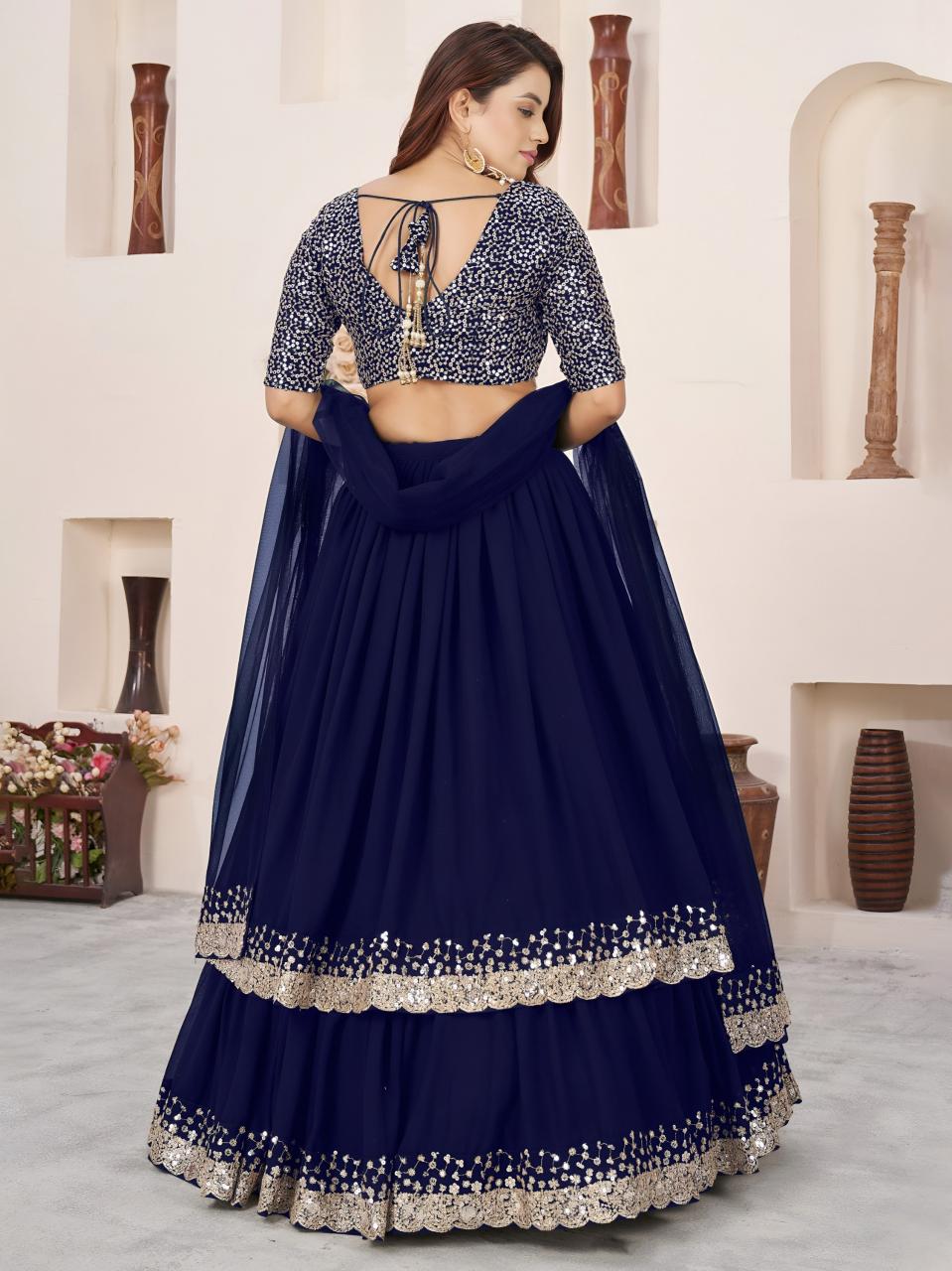 Sabella 5066 Blue catalog lehenga for reception online india