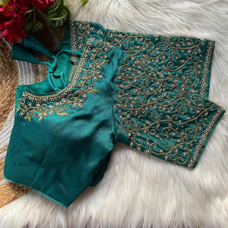 Sabella Princ Cut Heavy Beads Work Bridel Blouse 