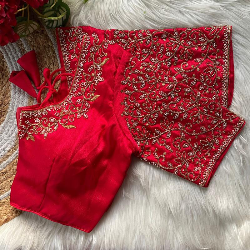 Sabella Princ Cut Heavy Beads Work Bridel Blouse 
