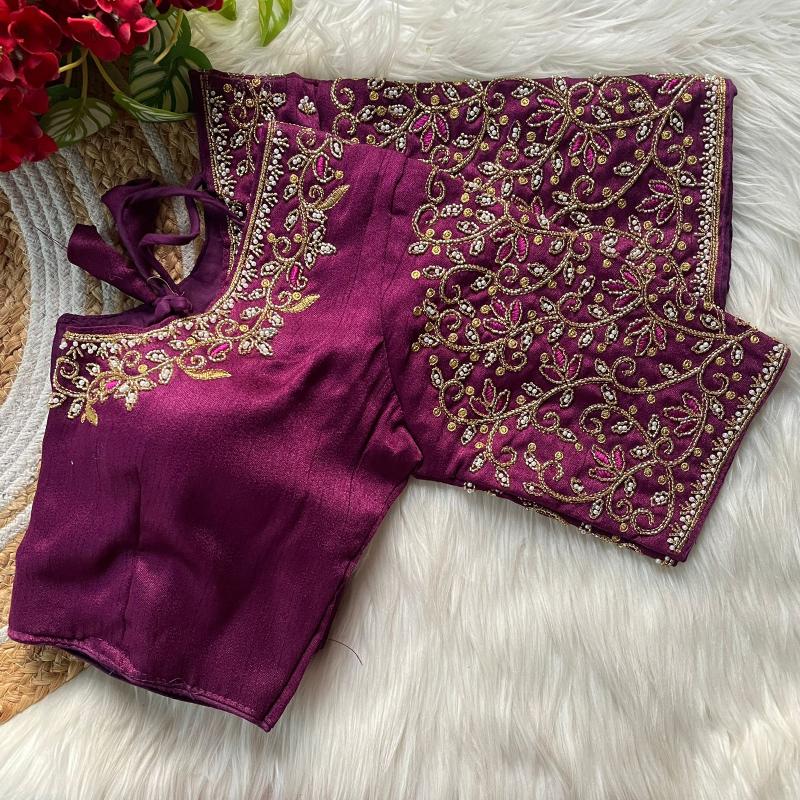 Sabella Princ Cut Heavy Beads Work Bridel Blouse 