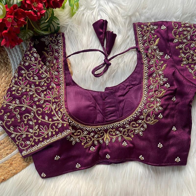 Sabella Princ Cut Heavy Beads Work Bridel Blouse 
