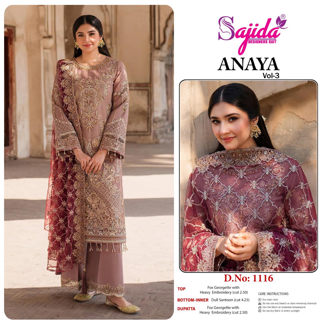 Sajida Anaya vol 3 catalog pakistani suits for ladies 