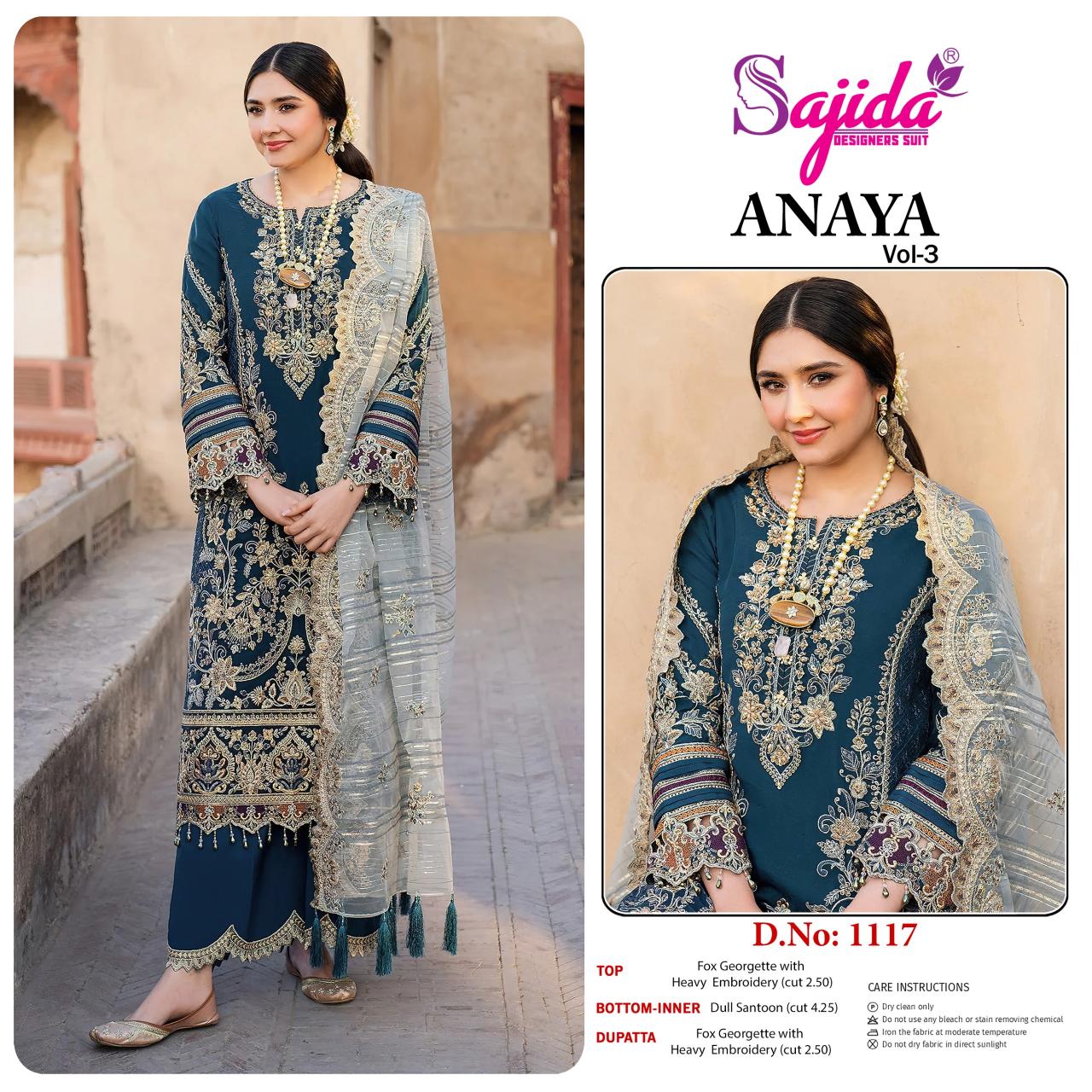 Sajida Anaya vol 3 catalog pakistani suits for ladies 