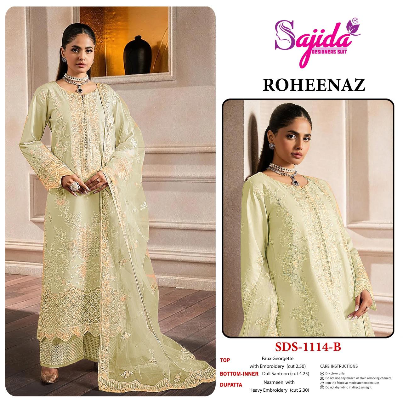 Sajida Roheenaz catalog georette pakistani copy suits