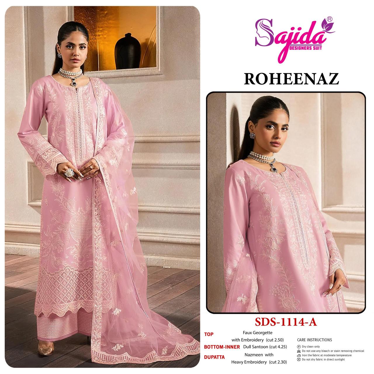 Sajida Roheenaz catalog georette pakistani copy suits
