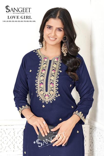 Sangeet Love Girl catalog rayon kurti wholesale