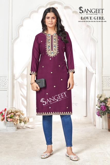 Sangeet Love Girl catalog rayon kurti wholesale