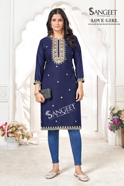 Sangeet Love Girl catalog rayon kurti wholesale